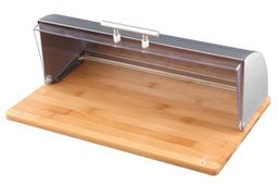 ХЛЕБНИЦА AGNESS МОНБЛАН ДЕРЕВЯННАЯ С КОМБИНИРОВАННОЙ КРЫШКОЙ НЖС+ПЛАСТИК 38*27*14 СМ  фото 2