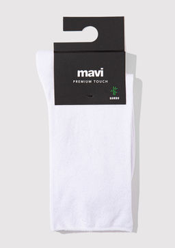 Beyaz Soket Corap - Mavi фото 3