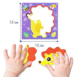 Мягкий пазл для малышей Ёжик на прогулке, 3 детали, Крошка Я  фото 3