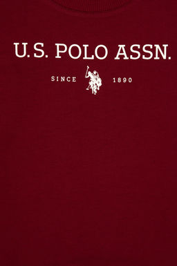 Erkek _ocuk Bordo Bisiklet Yaka Sweatshirt Sepette S_rpriz _ndirim - U.s. polo assn фото 3