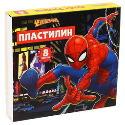 Пластилин 8 цветов 120 г Человек-паук