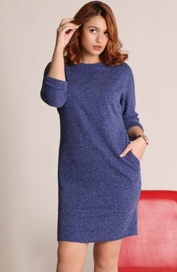Платье синее повседневное для невысоких - Almond фото 2