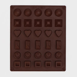 Форма для конфет и шоколада Доляна Коробка конфет, силикон, 27?23?1.5 см, 30 ячеек (3.2?3.2 см), коричневая  фото 3