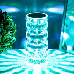 Настольная лампа с ПДУ Призма LED RGB сенсорная АКБ 8?8?18 см RISALUX