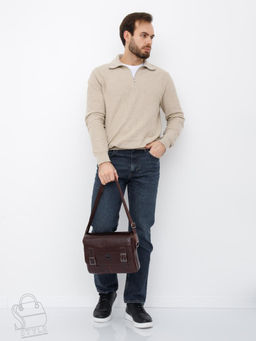 Портфель мужской кожаный 6997-1Z coffee Zinimsk