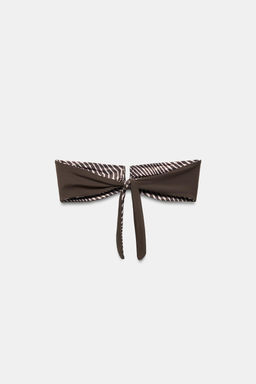 TOP BIKINI BANDEAU REVERSIBLE ESTAMPADO / Marr?n - Zara фото 10