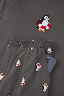 Antrasit Regular Penguen Nak__l_ _rme Pijama Tak_m_ TMNAW23PT00157 - Trendyolmilla фото 2