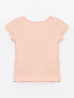 Bisiklet Yaka Bask?l? K?sa Kollu K?z Bebek Ti??rt - Waikiki фото 2