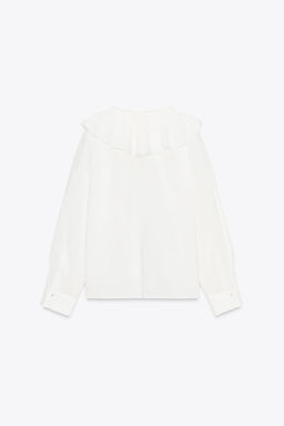 LINEN AND SILK BLEND SHIRT ZW COLLECTION - Zara фото 8