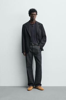 BLAZER RELAXED FIT ESTRUCTURA / Marino