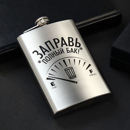 Фляжка Заправь полный бак, 270 мл, серебристая