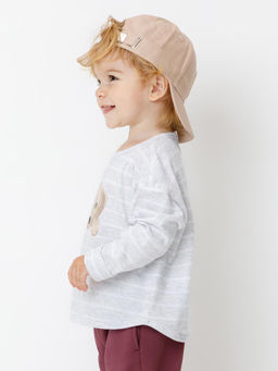 КР 302908/св.серый меланж,полоска к630 лонгслив (футболка дл.рукав) д/мал яс