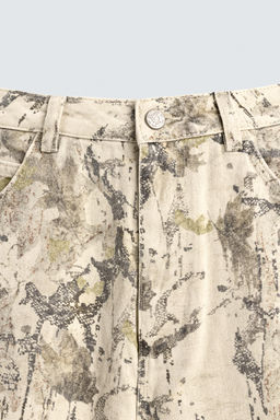 CARPENTER BALLOON FIT TROUSERS ABSTRACT PRINT - Zara фото 9