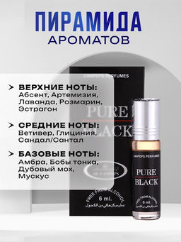 Духи масляные мужские Pure Black, 6 мл