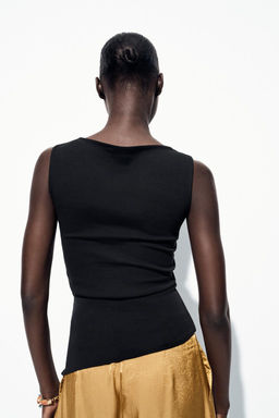 ASYMMETRIC DRAPED T-SHIRT - Zara фото 27