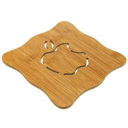 Подставка бамбук/МДФ под горячее Яблоко 14х14х0,5см, в п/эт упаковке (Китай)