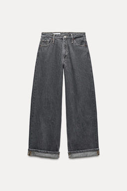 RELAXED FIT FOLD-UP LOW-RISE JEANS - Zara фото 30