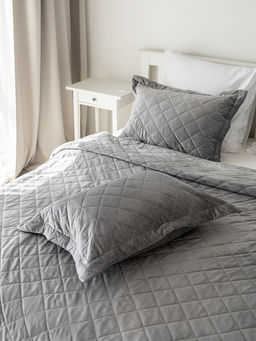 Наволочки декоративные велюр 50x70 (2шт) серый - Lucky фото 4