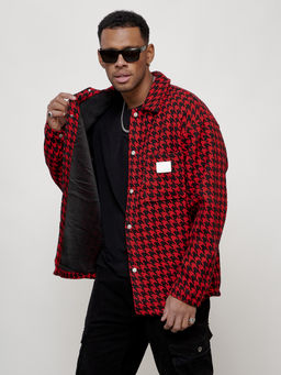 Ветровка рубашка мужская букле красного цвета 58379Kr