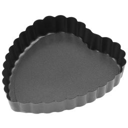 Форма для выпечки с антипригарным покрытием 10,5х11,5см Сердце, волнистый борт, съемное дно (Китай)