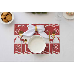 Салфетки сервировочные на стол Доляна «Новый Год», 4 шт., 45×30 см, красные
