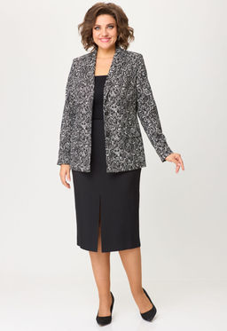 Костюм БелЭльСтиль 866/597 черный дизайн+черный однотон