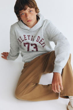 Sudadera con motivo estampado e interior cepillado