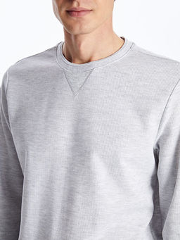 Bisiklet Yaka Uzun Kollu Erkek Sweatshirt