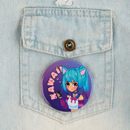 Цена за 10 шт. Значок закатной Аниме Каваи, d=5.6 см