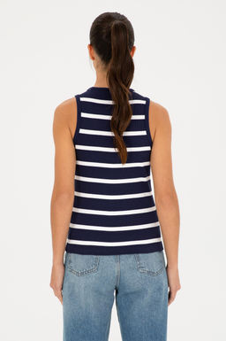 U. S. Polo Assn / Женская темно-синяя футболка без рукавов с круглым вырезом - U.s. polo assn фото 12