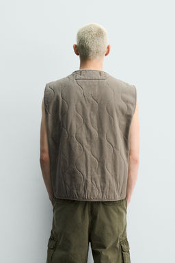 CHALECO LAVADO PESPUNTES / Khaki - Zara фото 3