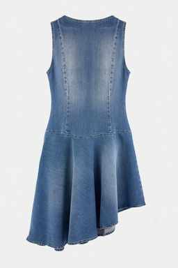 Mavi Kolsuz Asimetrik Midi Denim Elbise TWOAW27EL00030 - Trendyolmilla фото 7