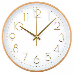 Часы настенные "Призма" д19,4см, h4см, мягкий ход, циферблат белый; цифры арабские, золотой; корпус пластик, бежевый "под дерево"; в коробке (Китай)