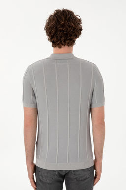 Erkek Slim Fit Polo Yaka A__k Gri Ti__rt - U.s. polo assn фото 5