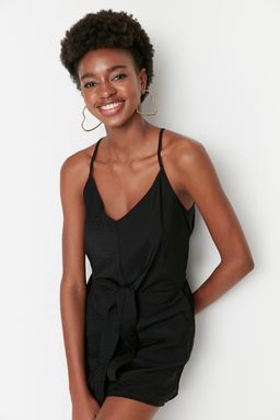 TRENDYOLMILLA Siyah Baglama Detayl? Ask?l? Mini Dokuma Tulum TWOSS22TU0300  фото 8