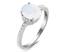 Кольцо, лунный камень выращ., МЦВ688