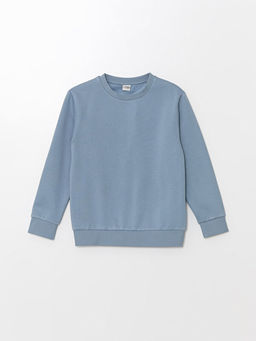 Bisiklet Yaka Basic Uzun Kollu Erkek ?ocuk Sweatshirt