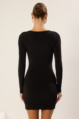 TRENDYOLMILLA Kahverengi Vucuda Oturan Orme K?sa S?k Elbise TPRSS25EL00159  фото 12