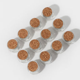 Набор баночек для специй Доляна «Парфе», 200 мл, 7.3×7.2 см, с пробковой крышкой, 12 шт., стекло