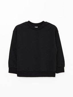Bisiklet Yaka Basic Uzun Kollu K?z ?ocuk Sweatshirt