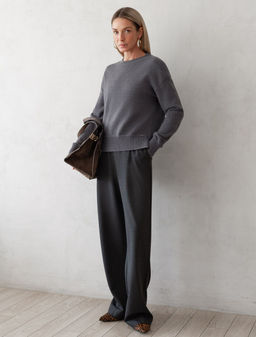 Брюки-палаццо на резинке сзади из джерси - Vilatte фото 5