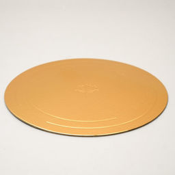 Цена за 5 шт. Подложка для торта усиленная, 30 см, золото - белый жемчуг, 3.2 мм