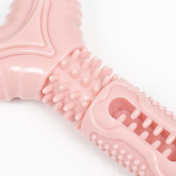 Игрушка для лакомств и сухого корма Кость, TPR, массажная, 14,5 х 3,5 см, розовая - Пижон фото 3
