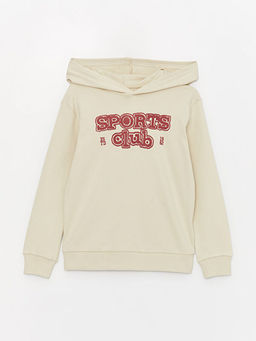 Bask?l? Uzun Kollu Erkek ?ocuk Hoodie