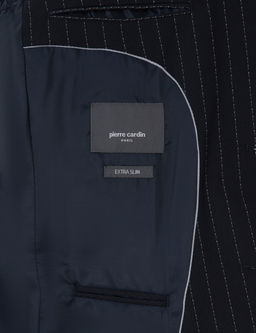 Lacivert Extra Slim Fit _izgili Tak_m Elbise
