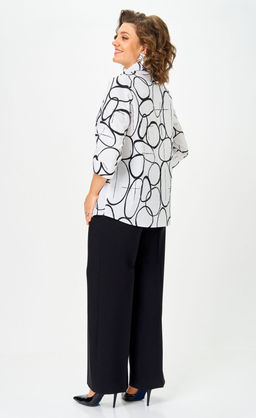 Блуза БелЭльСтиль 877 бело-черный фото 3