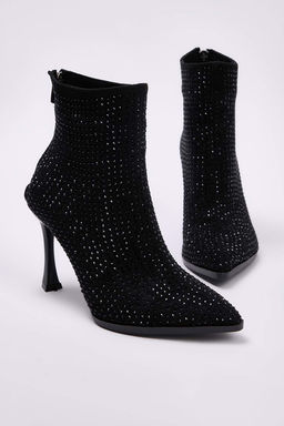 Siyah Tasl? Kad?n 9 cm Ince Topuklu Bot TAKAW26BO00118 - Trendyolmilla фото 7