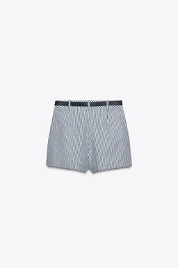 STRIPED CULOTTES WITH BELT - Zara фото 6