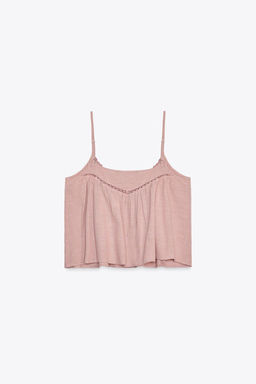 EMBROIDERED COTTON TOP - Zara фото 7