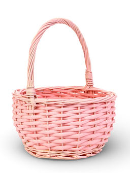 Корзина плетёная для хранения Vite, с ручкой, розовая, набор 2 шт.